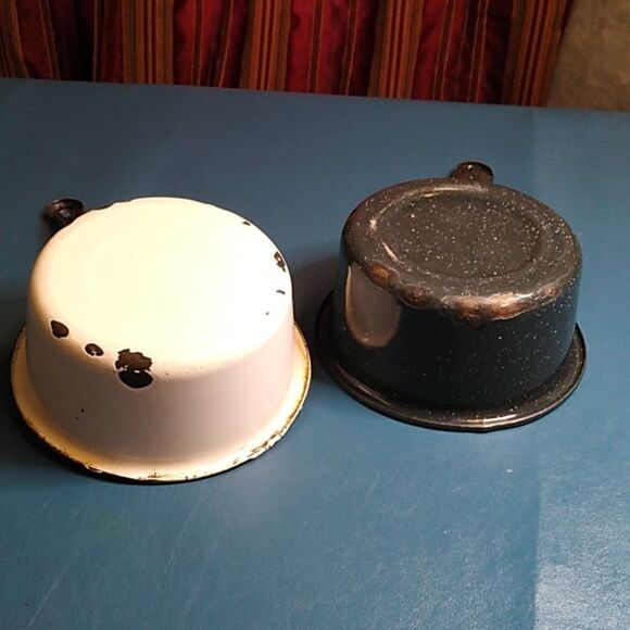 Enamel Saucepan Set - Black and White - Picture 6 of 11